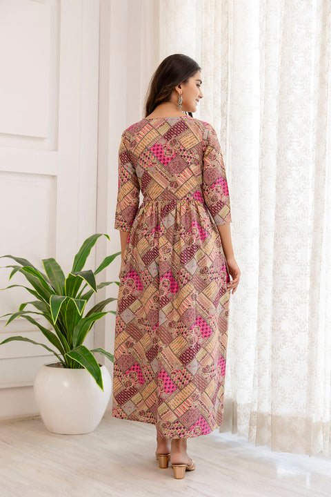 Women Multi Ethnic Printed Flared Dress