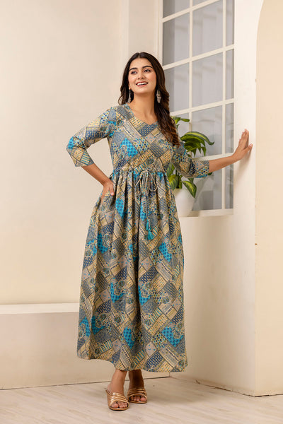 Women Multi Ethnic Printed Flared Dress