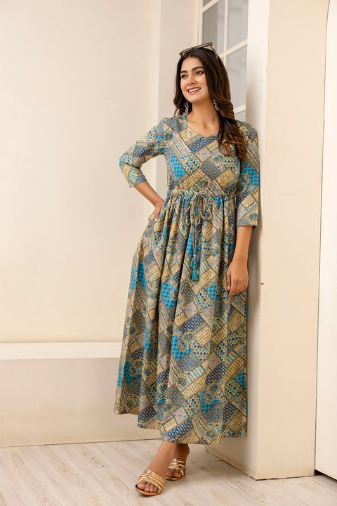 Women Multi Ethnic Printed Flared Dress