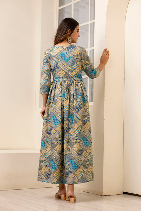 Women Multi Ethnic Printed Flared Dress