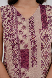 Women Purple Printed Kurta With Trouser