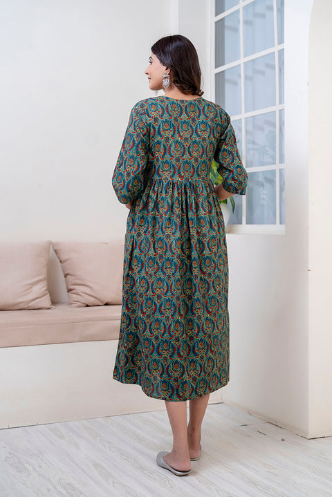 Multi Printed Maternity Dress For Women