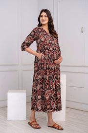 Nayo Black Maternity Dress For Women