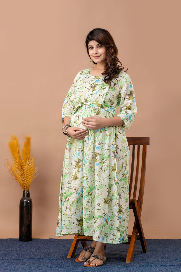 Nayo Off White Maternity Dress For Women