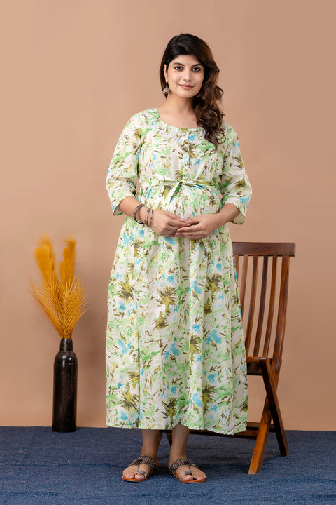 Nayo Off White Maternity Dress For Women