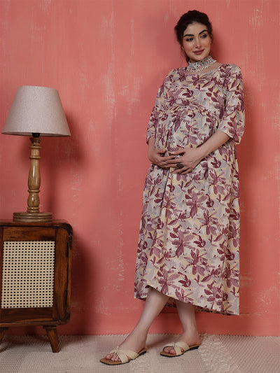 Nayo Off White Maternity Dress For Women