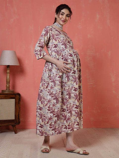 Nayo Off White Maternity Dress For Women