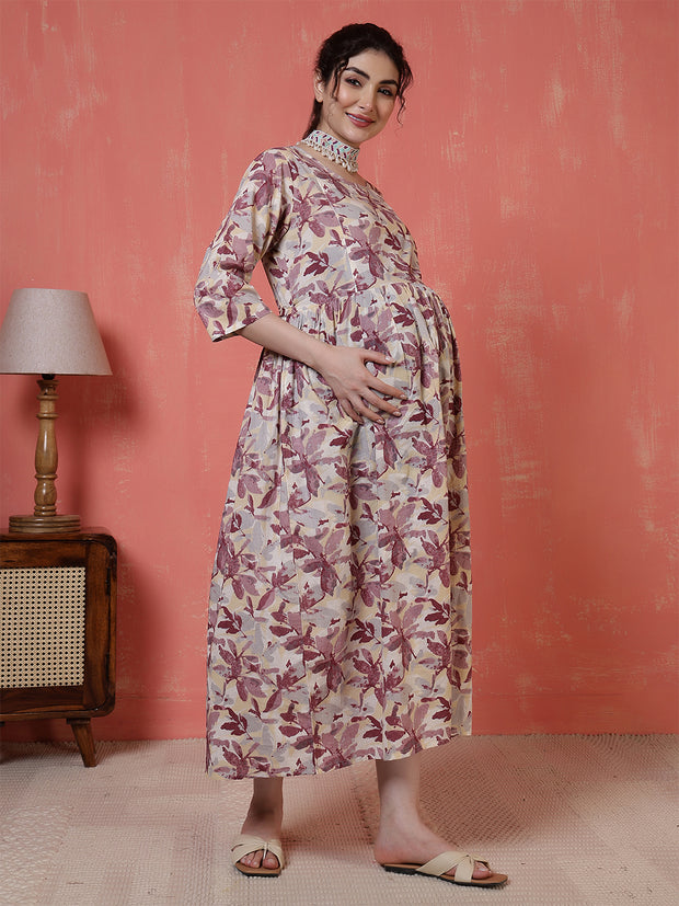 Nayo Off White Maternity Dress For Women