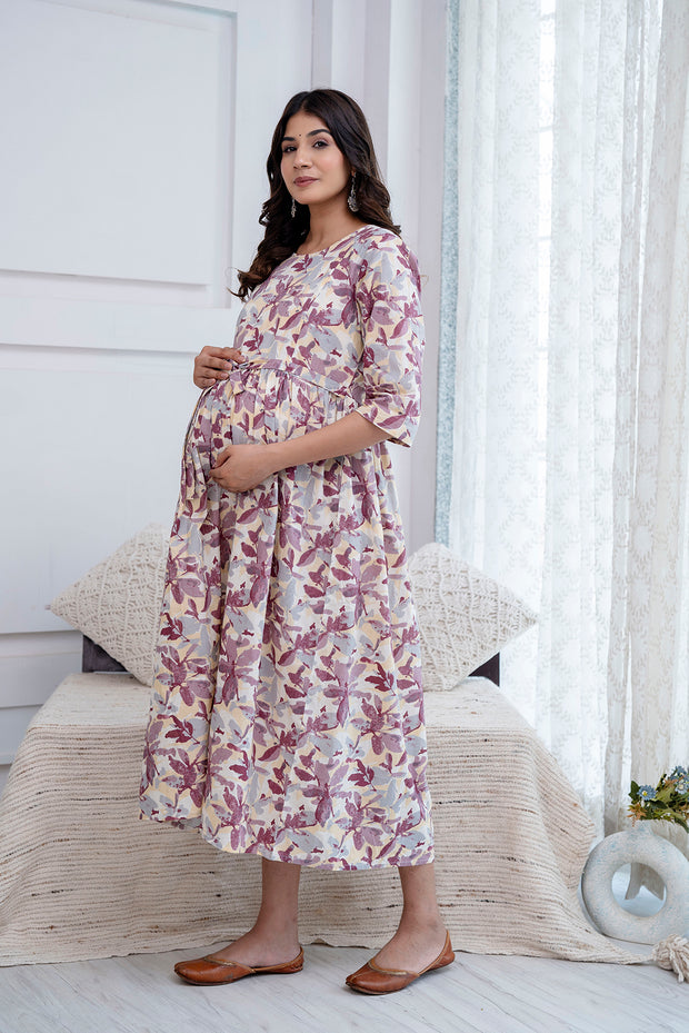 Nayo Off White Maternity Dress For Women