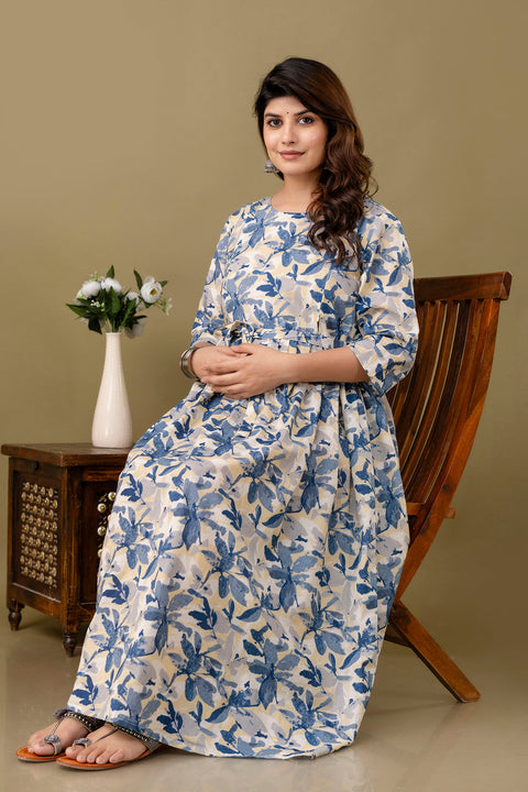 Nayo Multi Printed Maternity Dress For Women