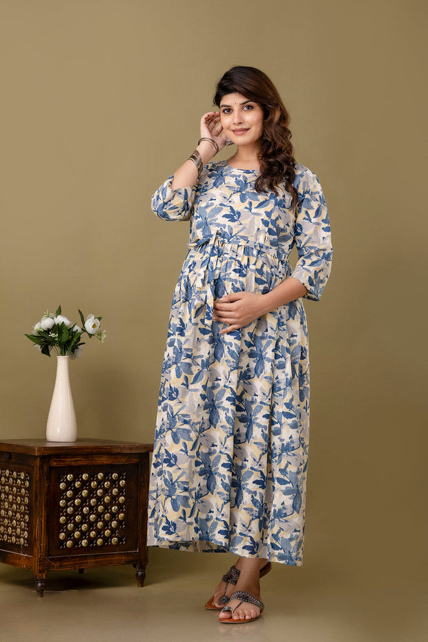 Nayo Multi Printed Maternity Dress For Women