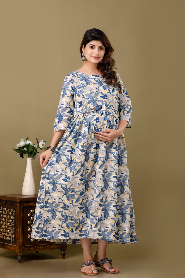 Nayo Multi Printed Maternity Dress For Women