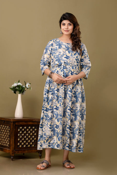 Nayo Multi Printed Maternity Dress For Women