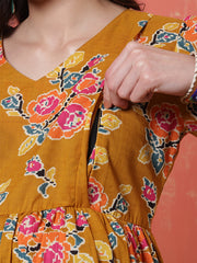 Women Floral Printed Flared Maternity Dress