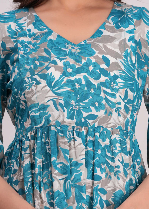 Women Printed Flared Maternity Dress