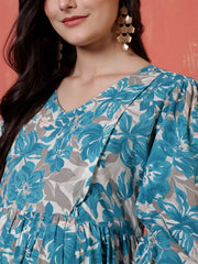 Women Printed Flared Maternity Dress