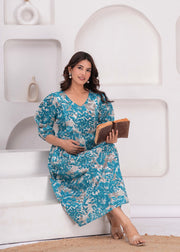 Women Printed Flared Maternity Dress