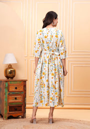 Floral Printed Flared Maternity Dress for Women