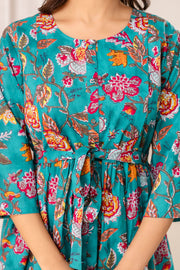 Floral Printed Maternity Dress fro Women