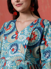 Multicolor Printed Maternity Dress fro Women