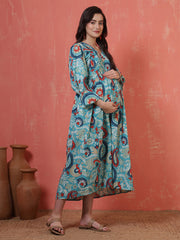 Multicolor Printed Maternity Dress fro Women