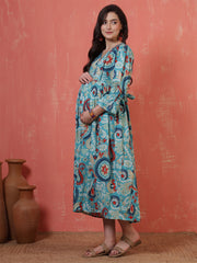 Multicolor Printed Maternity Dress fro Women