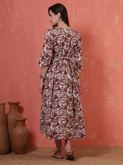 Floral Printed Maternity Dress fro Women