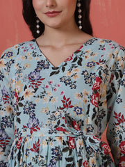 Multicolor Printed Maternity Dress fro Women