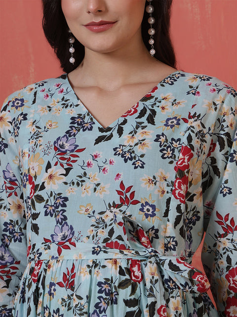Multicolor Printed Maternity Dress fro Women