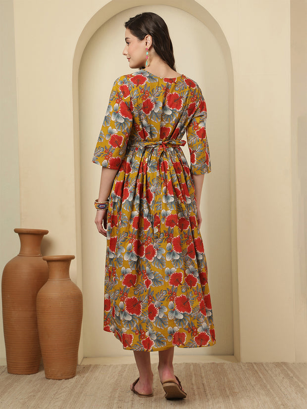 Multicolor Printed Maternity Dress fro Women