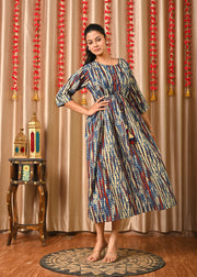 Women Multi Printed Flared Dress