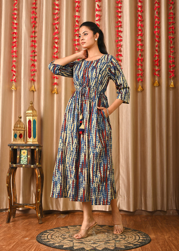 Women Multi Printed Flared Dress