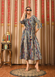Women Multi Printed Flared Dress