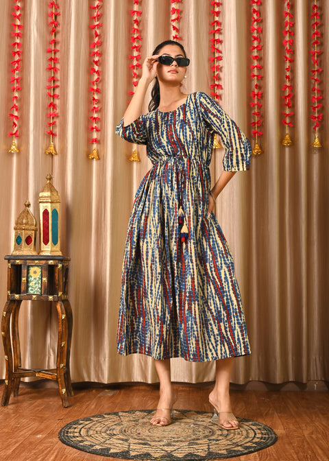 Women Multi Printed Flared Dress