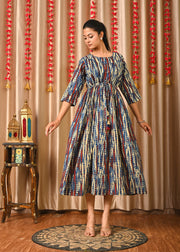 Women Multi Printed Flared Dress