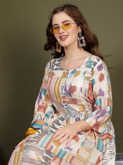 Women Multicolor Printed Flared Dress