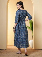 Blue Floral Dress For Women