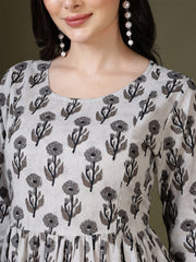 Grey Printed Dress For Women