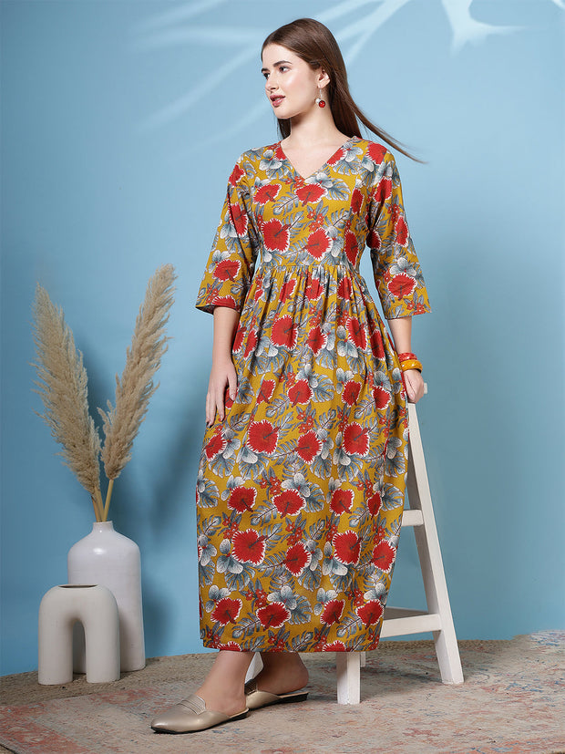 Women Multicolor Printed Flared Dress
