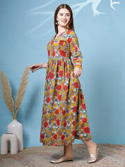 Women Multicolor Printed Flared Dress