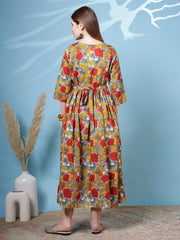 Women Multicolor Printed Flared Dress