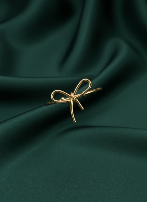 Golden Stylish Bow Slip-On Bracelet