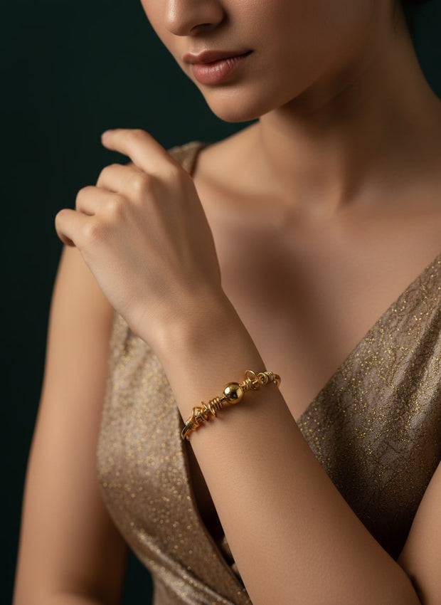 Golden Studded Slip-On Bracelet