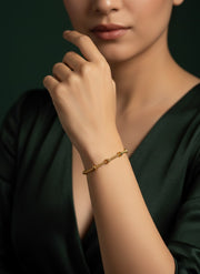 Fancy Gold Toned Cuff Bracelet