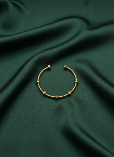 Fancy Gold Toned Cuff Bracelet