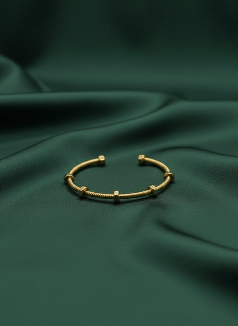 Fancy Gold Toned Cuff Bracelet