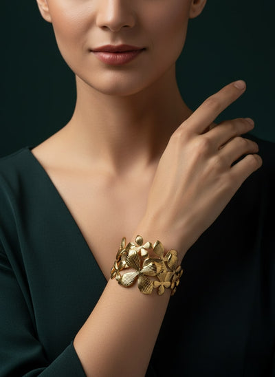 Unique Statement Flower Shaped Bracelet