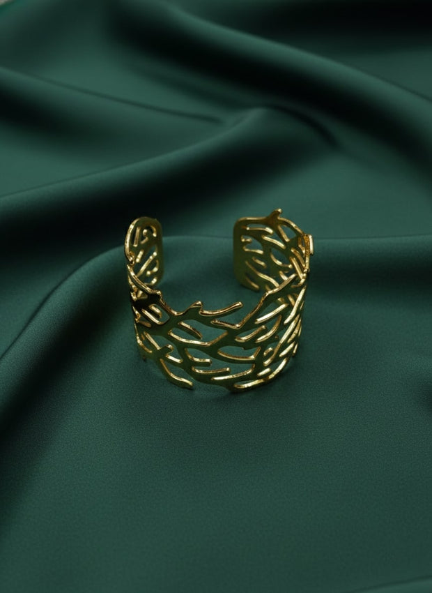 Fancy Gold Toned Cuff Bracelet