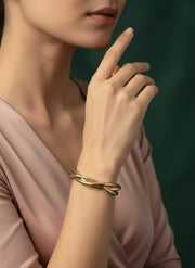 Stainless Steel Gold-Plated Multistrand Bracelet