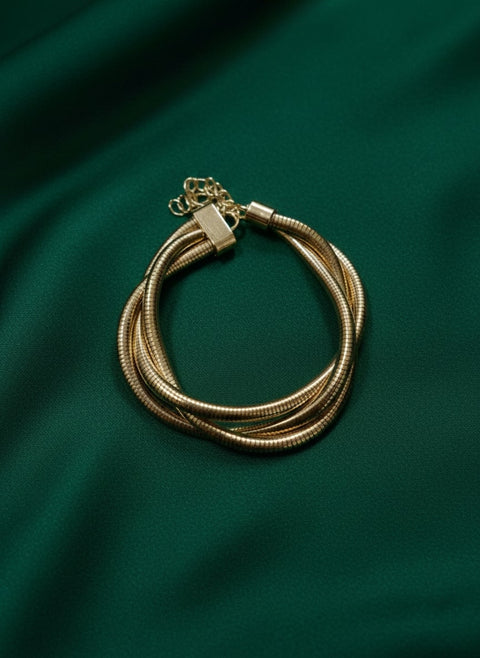 Stainless Steel Gold-Plated Multistrand Bracelet